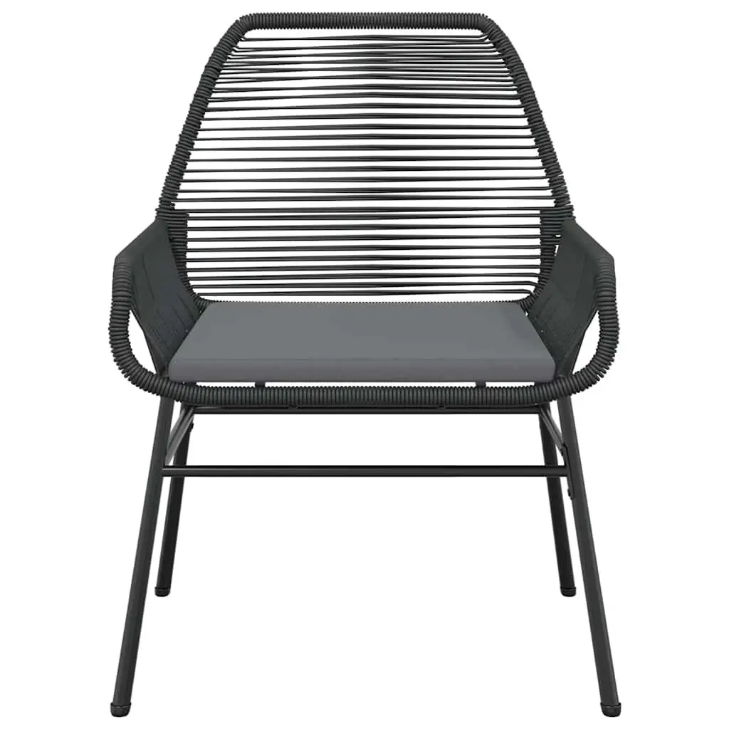 5 Piece Black Outdoor Dining Set with Cushions