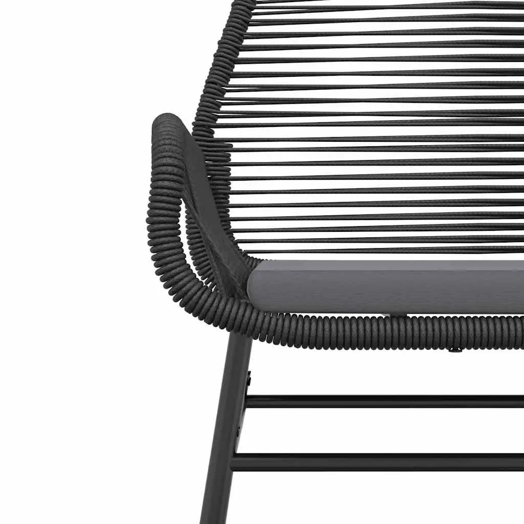 5 Piece Black Outdoor Dining Set with Cushions