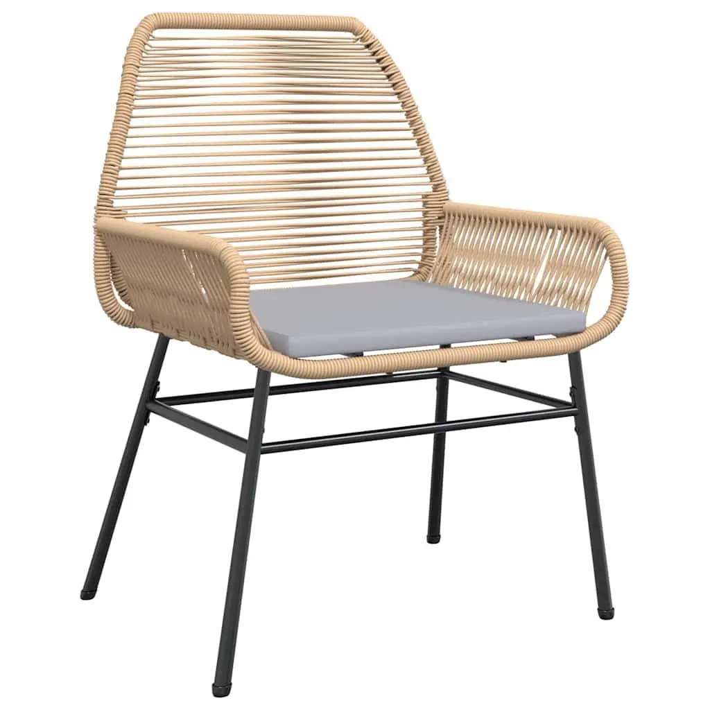 3 Piece Garden Dining Set with Brown Cushions