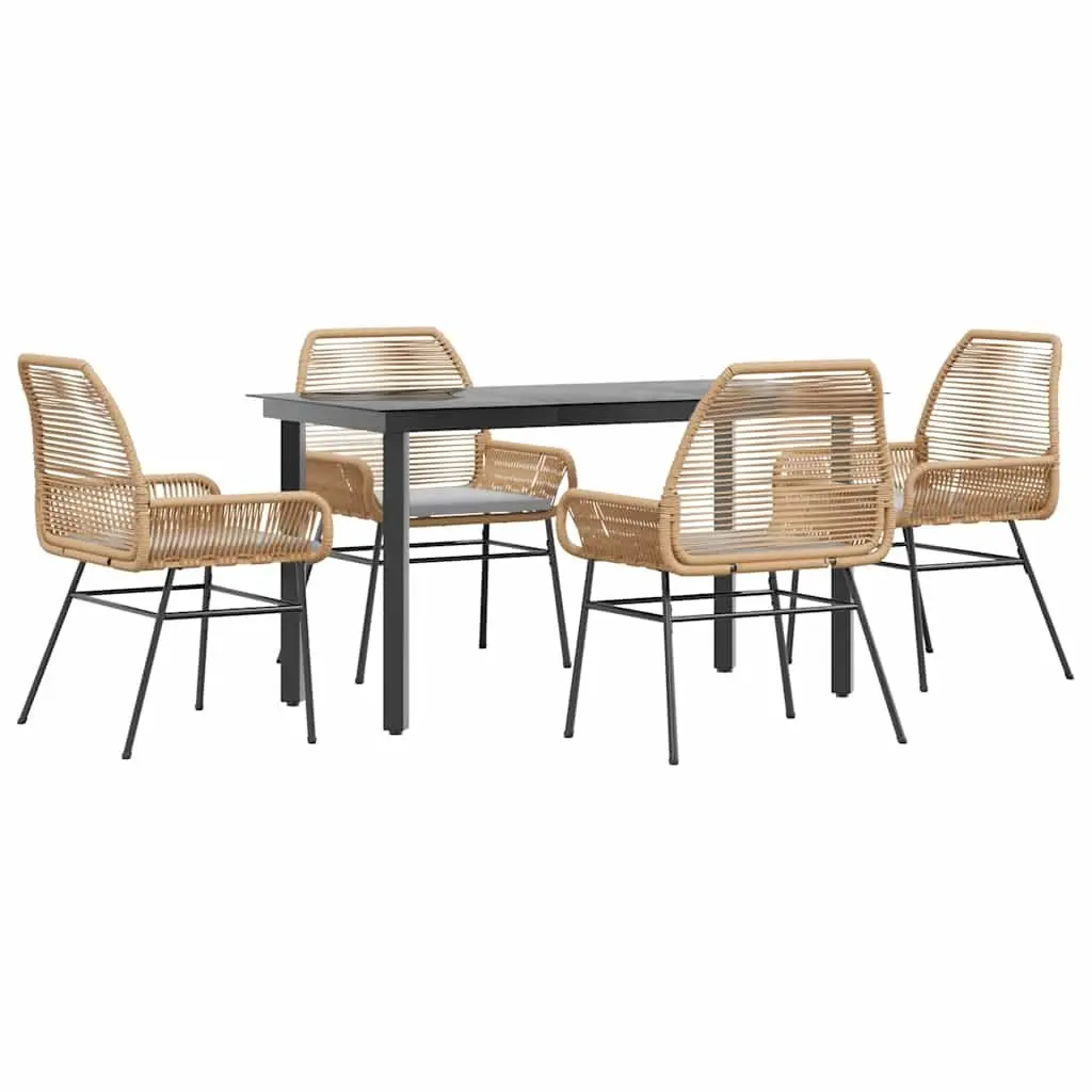 5 Piece Garden Dining Set with Cushions