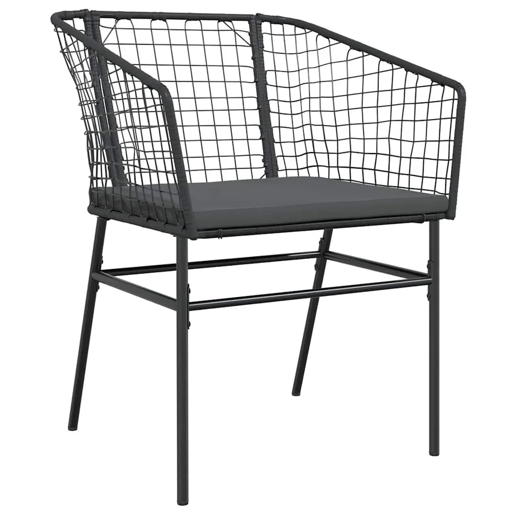 Garden Dining Set with Black Poly Rattan