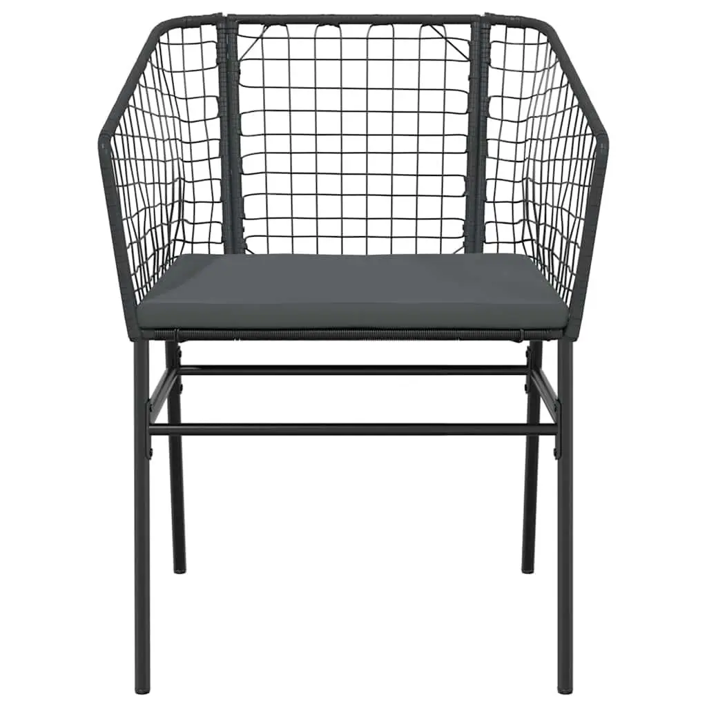 Garden Dining Set with Black Poly Rattan