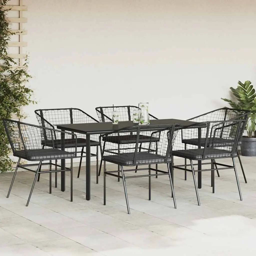 7 Piece Garden Dining Set with Durable Poly Rattan