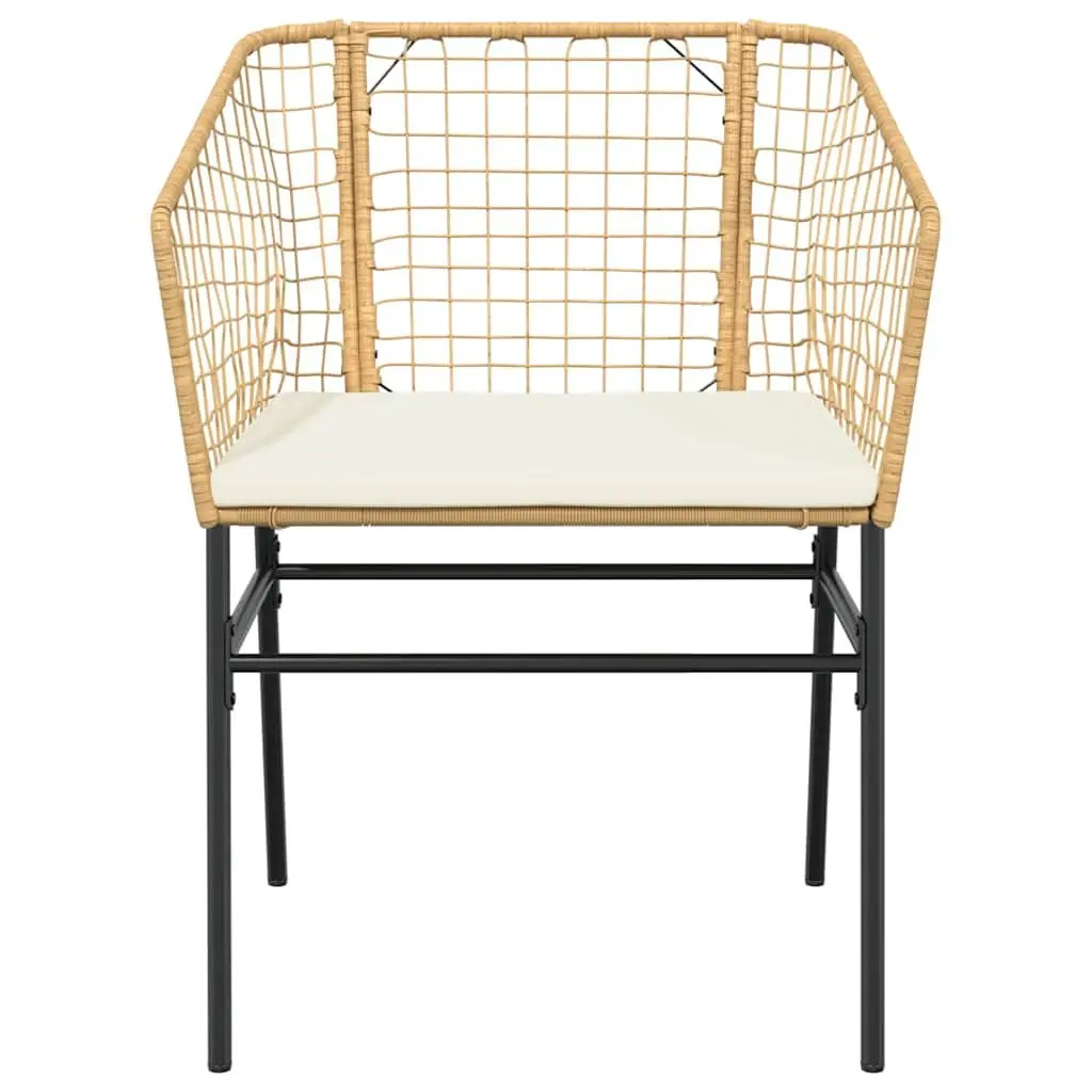 Outdoor Brown Poly Rattan Dining Set with Glass Table