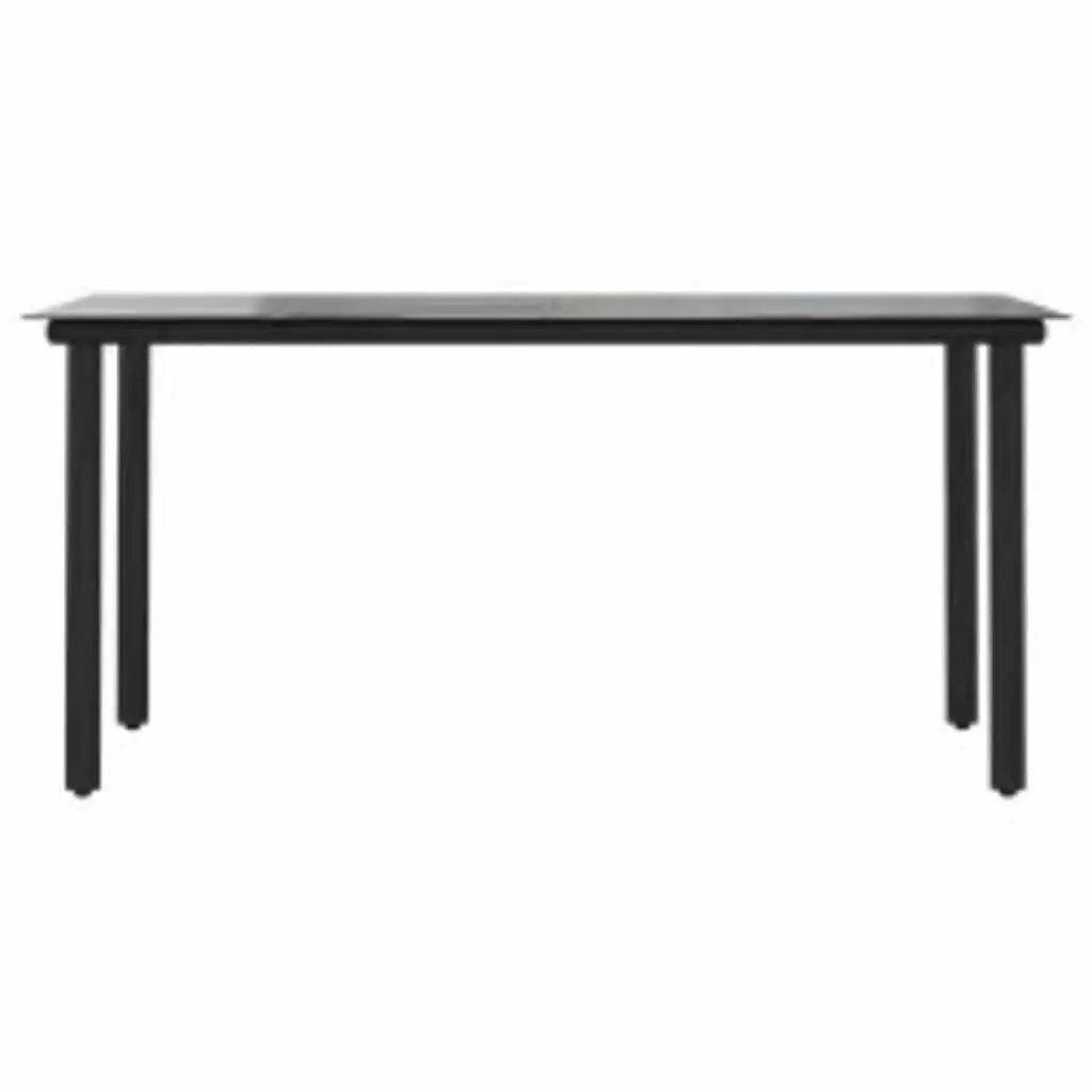 Outdoor Brown Poly Rattan Dining Set with Glass Table