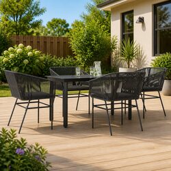 Durable 5-Piece Garden Dining Set with Cushions