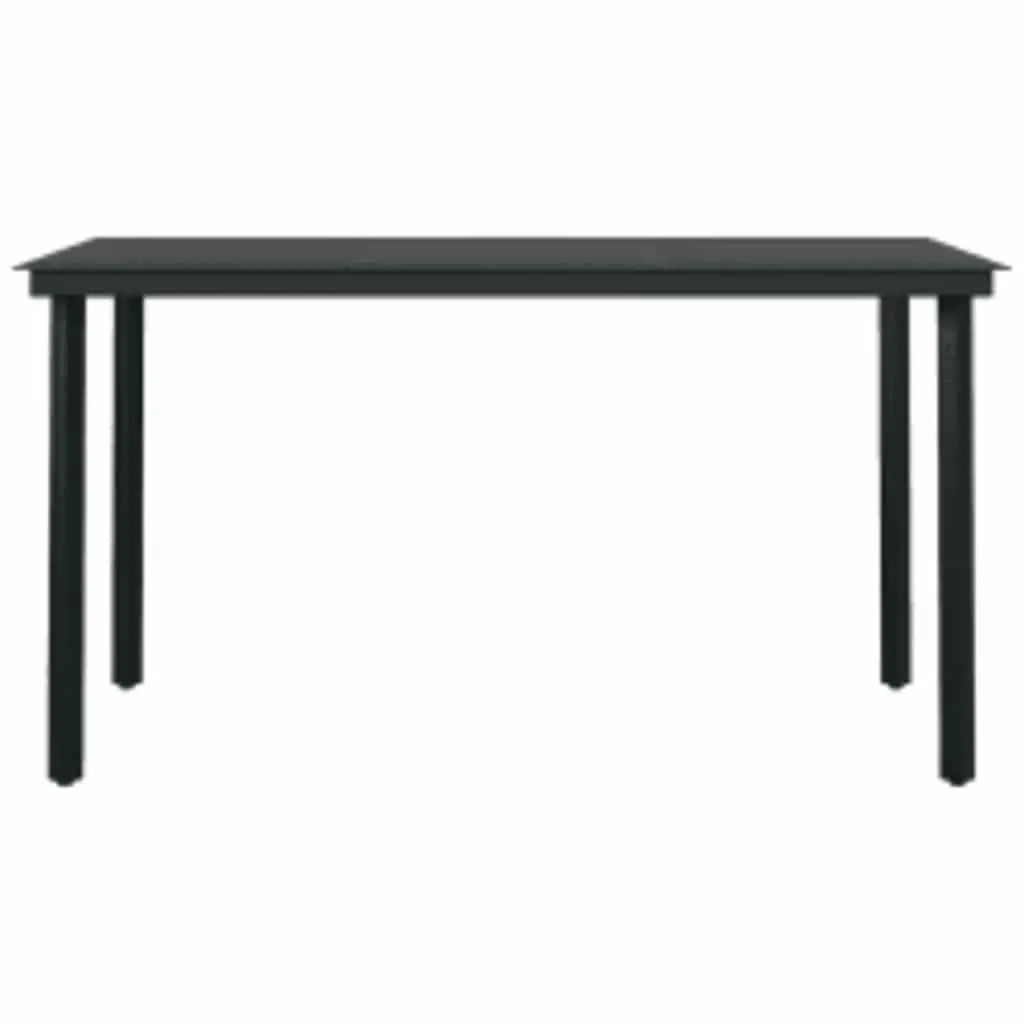 5 Piece Brown Garden Dining Set with Glass Table