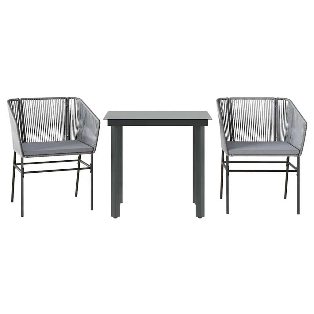 Garden Dining Set with Cushions and Glass Top
