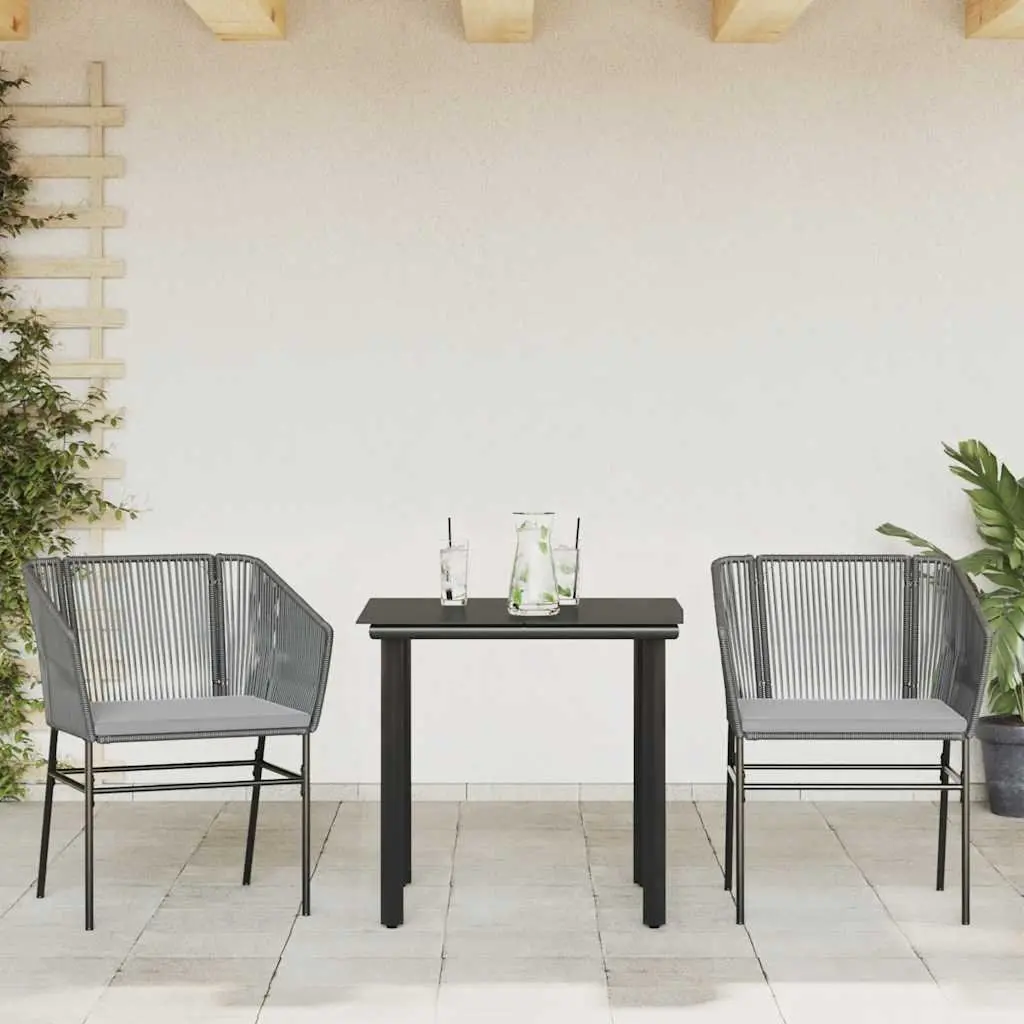 Garden Dining Set with Cushions and Glass Top