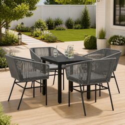 Durable 5 Piece Garden Dining Set with Stylish Design