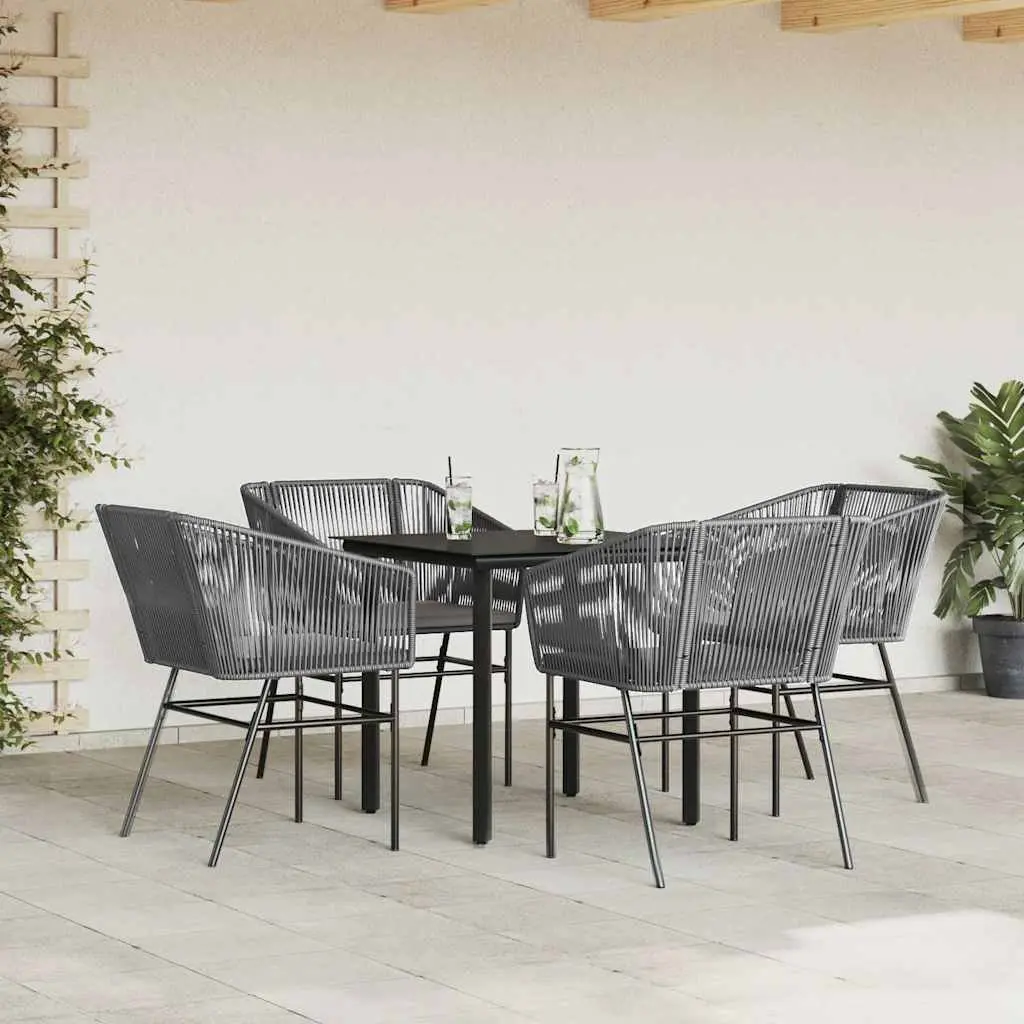 Garden Dining Set 5 Piece Outdoor Furniture Poly Rattan Chair Table Patio