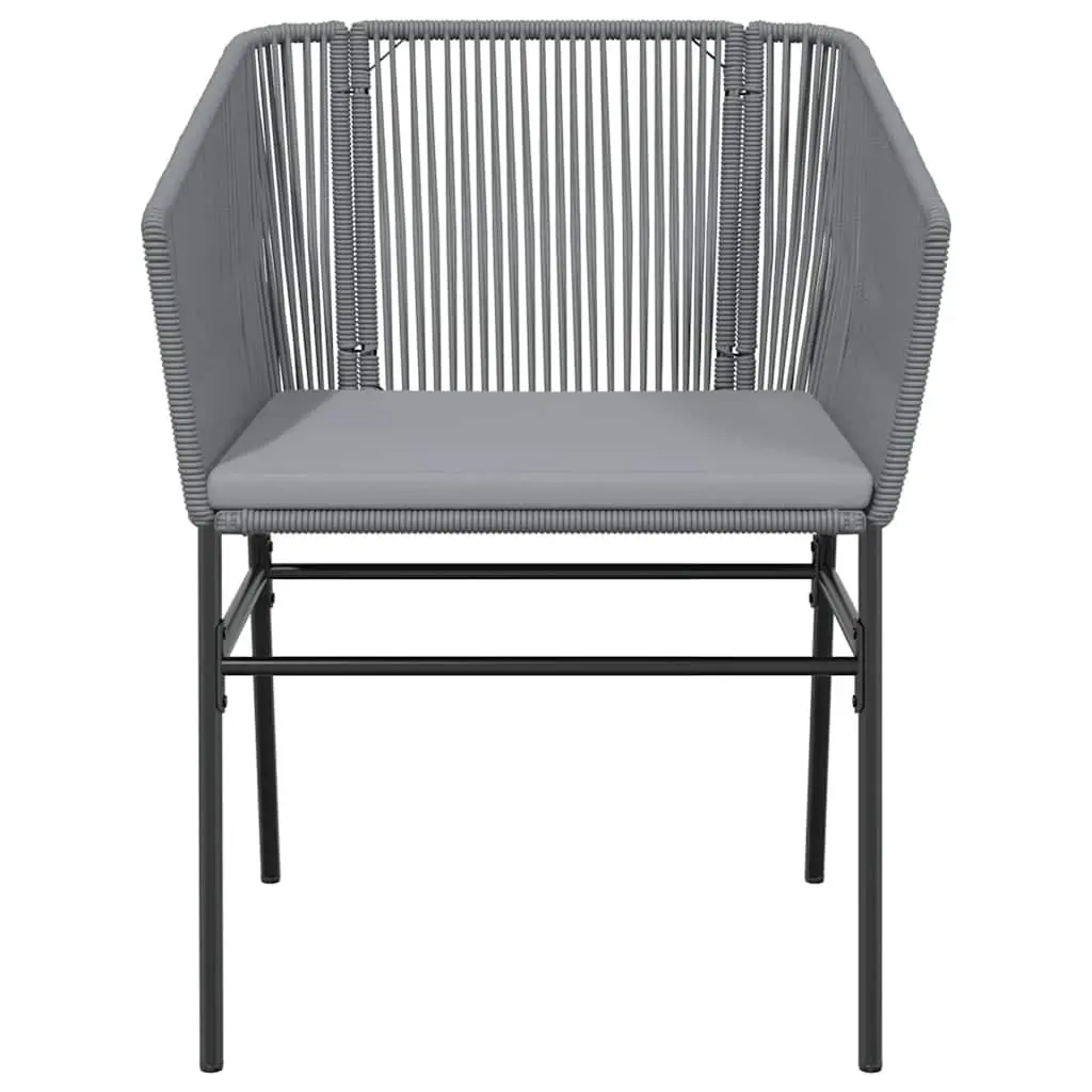 7 Piece Garden Dining Set PE Rattan Steel Frame Tempered Glass Table Grey