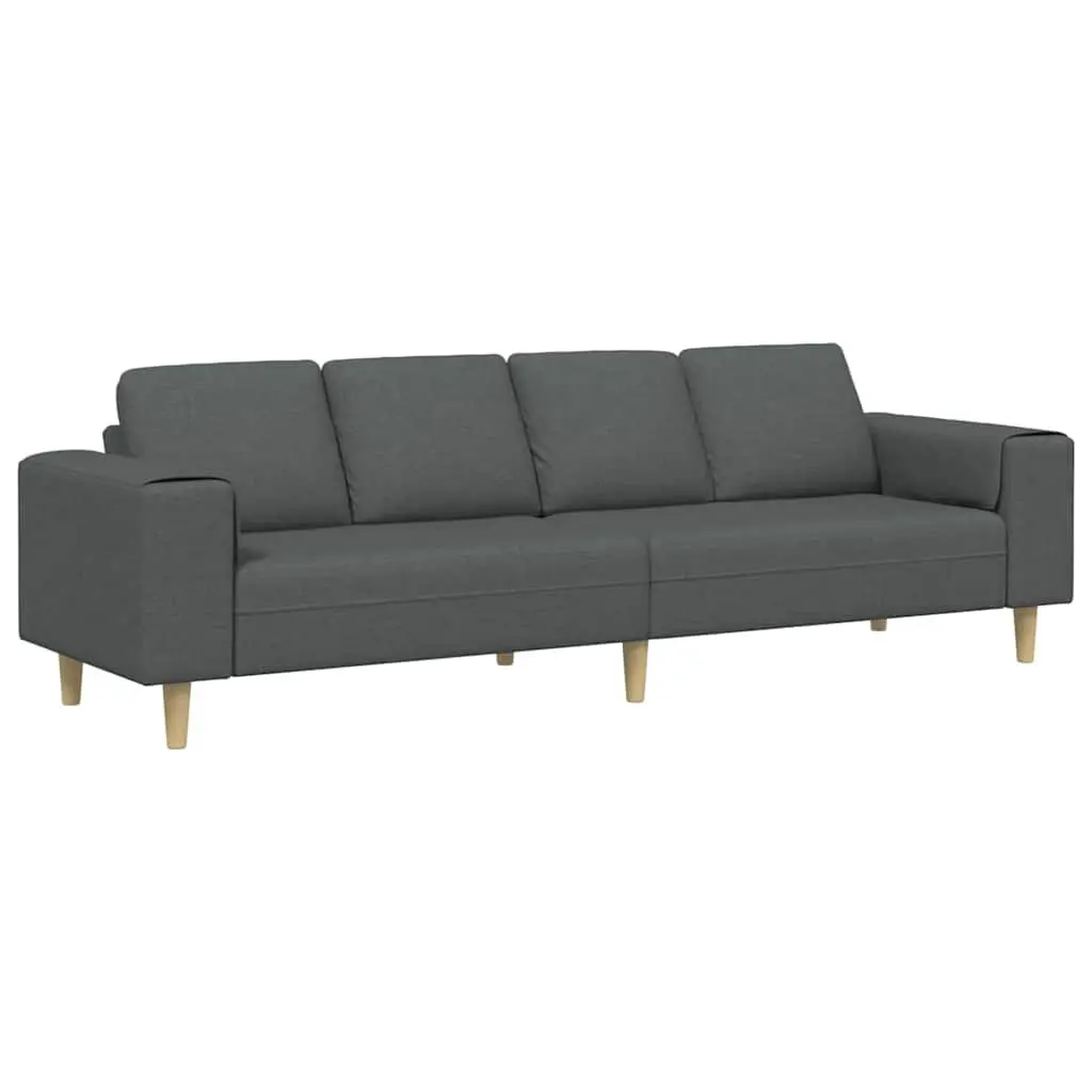 Modern Living Room Couch Dark Grey Polyester Furniture Sofa 250cm