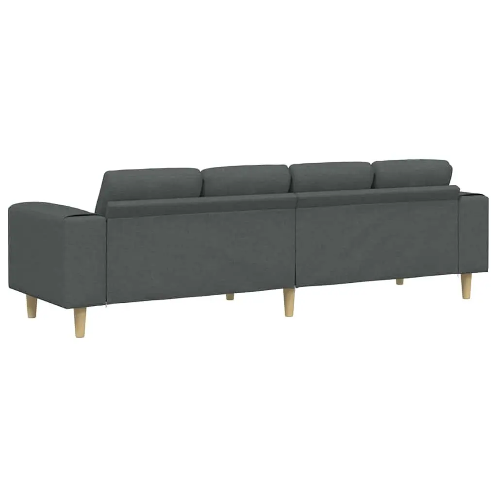 Modern Living Room Couch Dark Grey Polyester Furniture Sofa 250cm