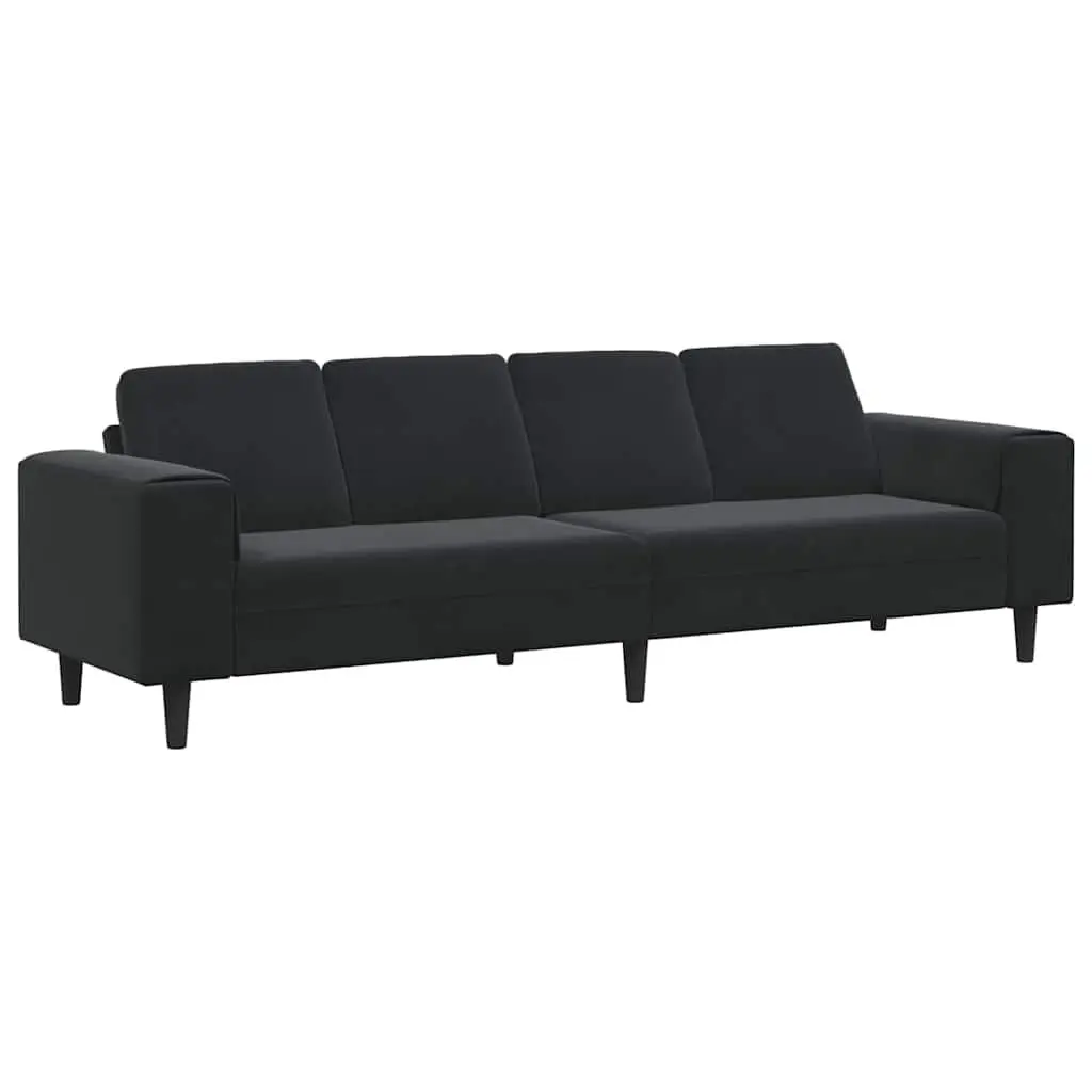 Black Polyester Upholstered Couch for Living Rooms