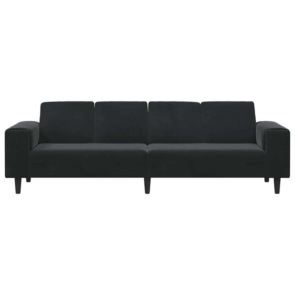 Black Polyester Upholstered Couch for Living Rooms