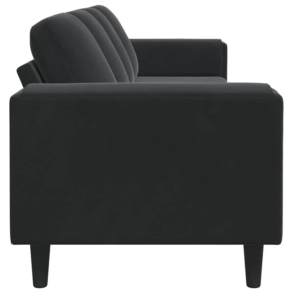 Black Polyester Upholstered Couch for Living Rooms