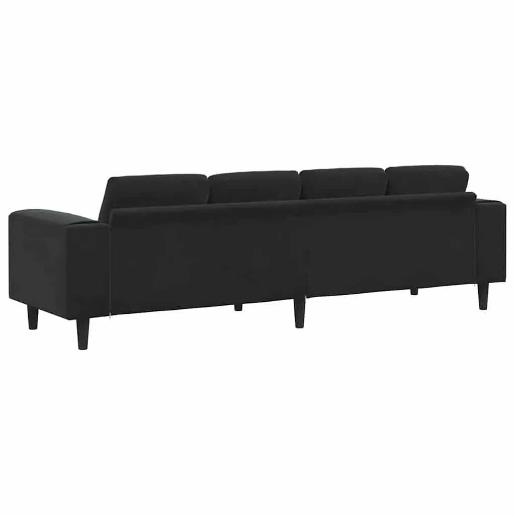 Black Polyester Upholstered Couch for Living Rooms