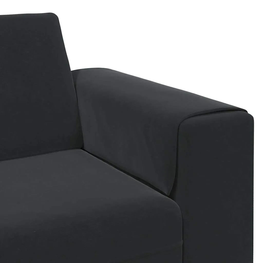 Black Polyester Upholstered Couch for Living Rooms