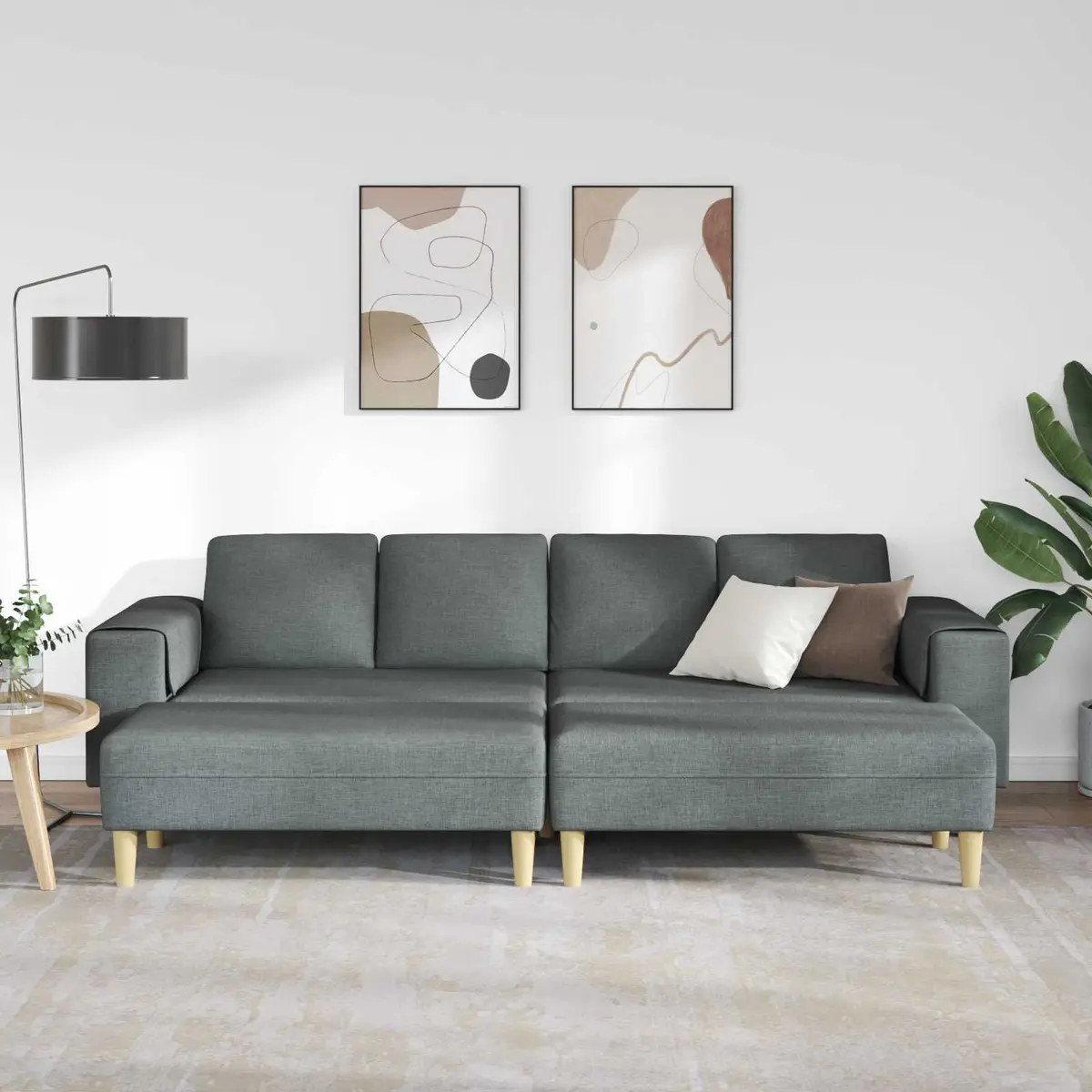 3 Piece Couch Set in Grey with Foam Cushion