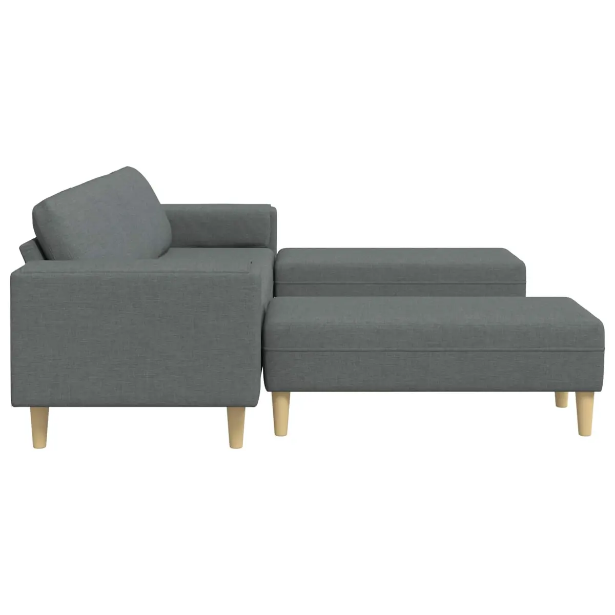 3 Piece Couch Set in Grey with Foam Cushion