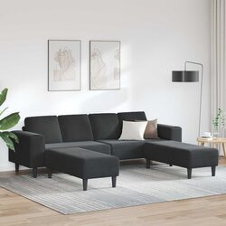 Stylish 3 Piece Black Sofa Set for Modern Living Rooms
