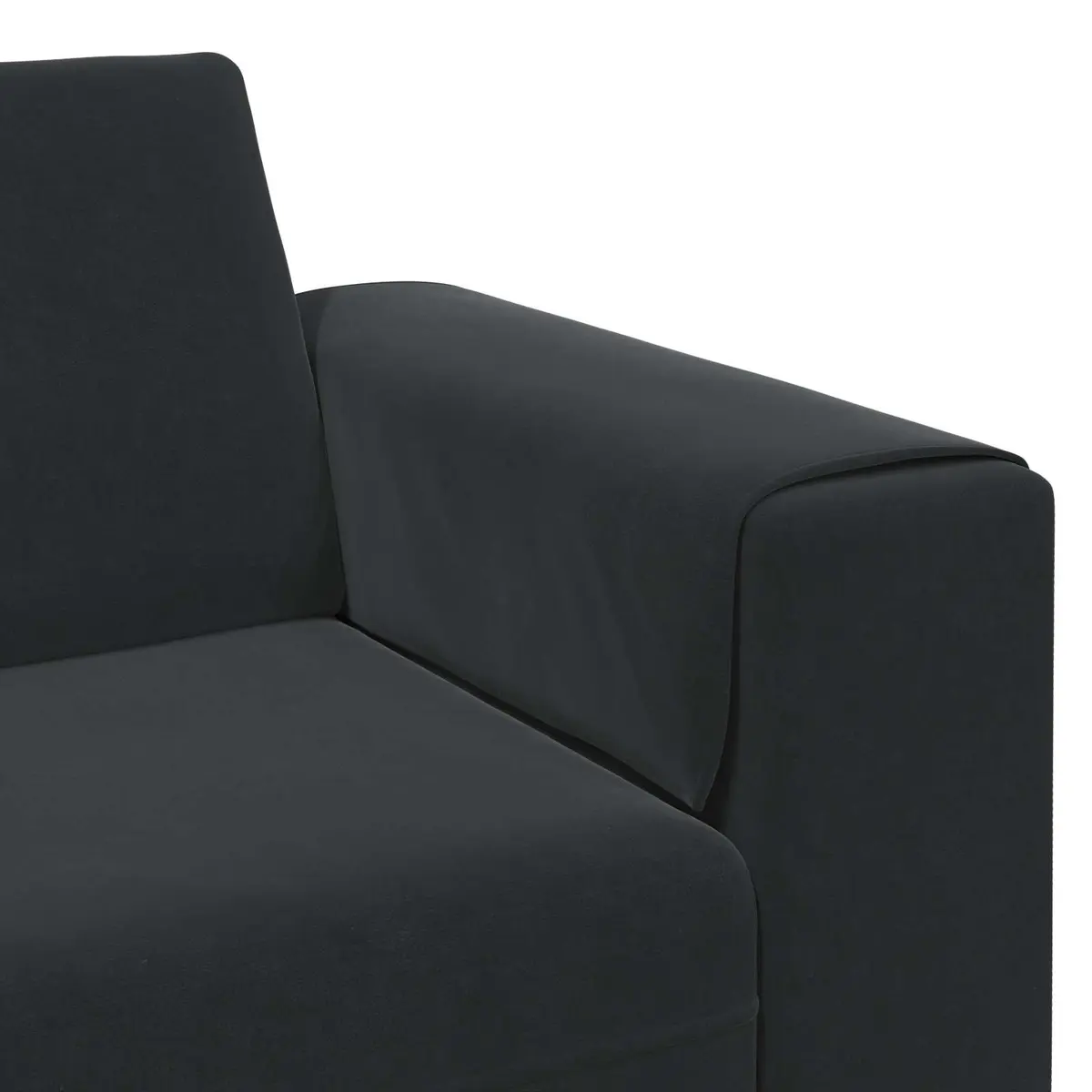 Sofa Polyester 3 Piece Black Modern Living Room Couch
