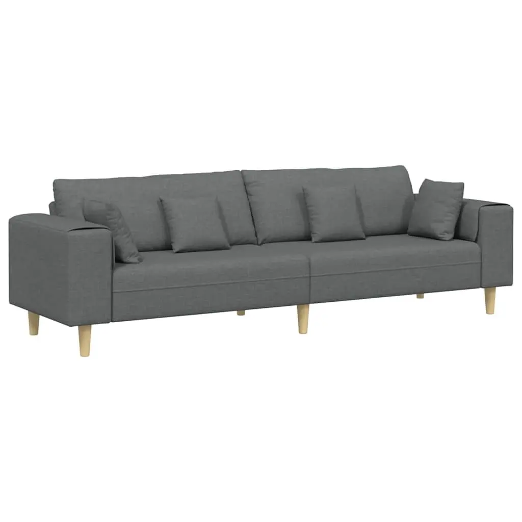 Sofa Fabric Grey 250cm Spring Support