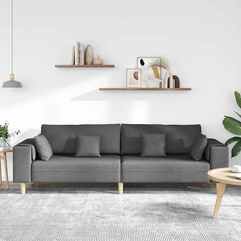 Sofa Fabric Grey 250cm Spring Support