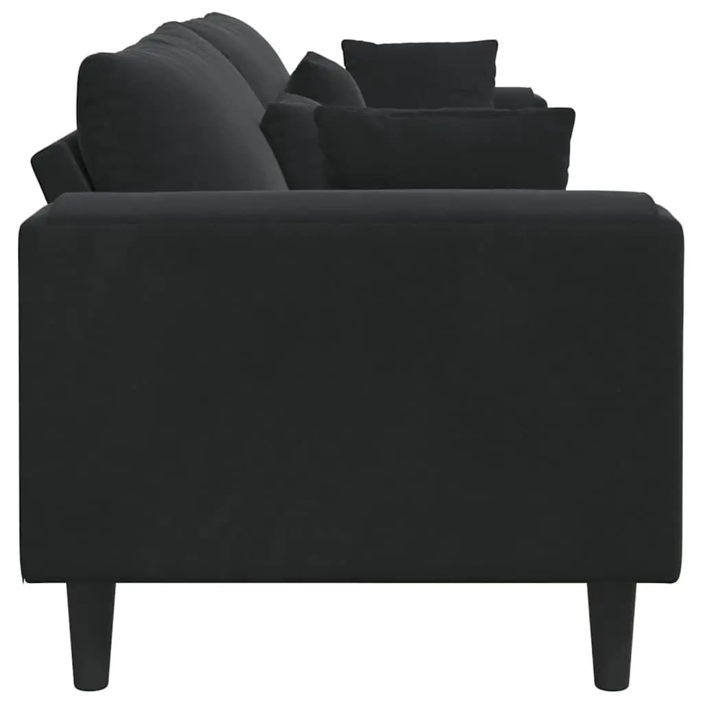 Sofa Velvet 250x77x76cm Black