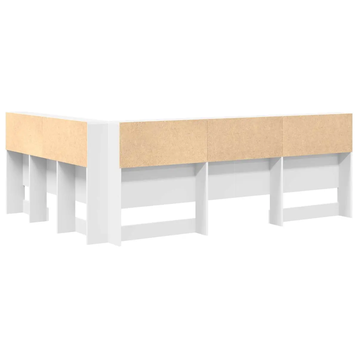 White 140 cm Storage Headboard with Shelves