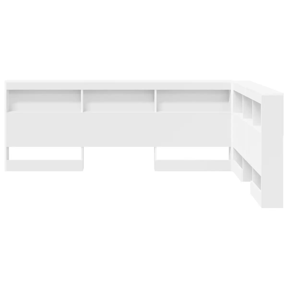 White Modern Storage Headboard with Shelves 160cm