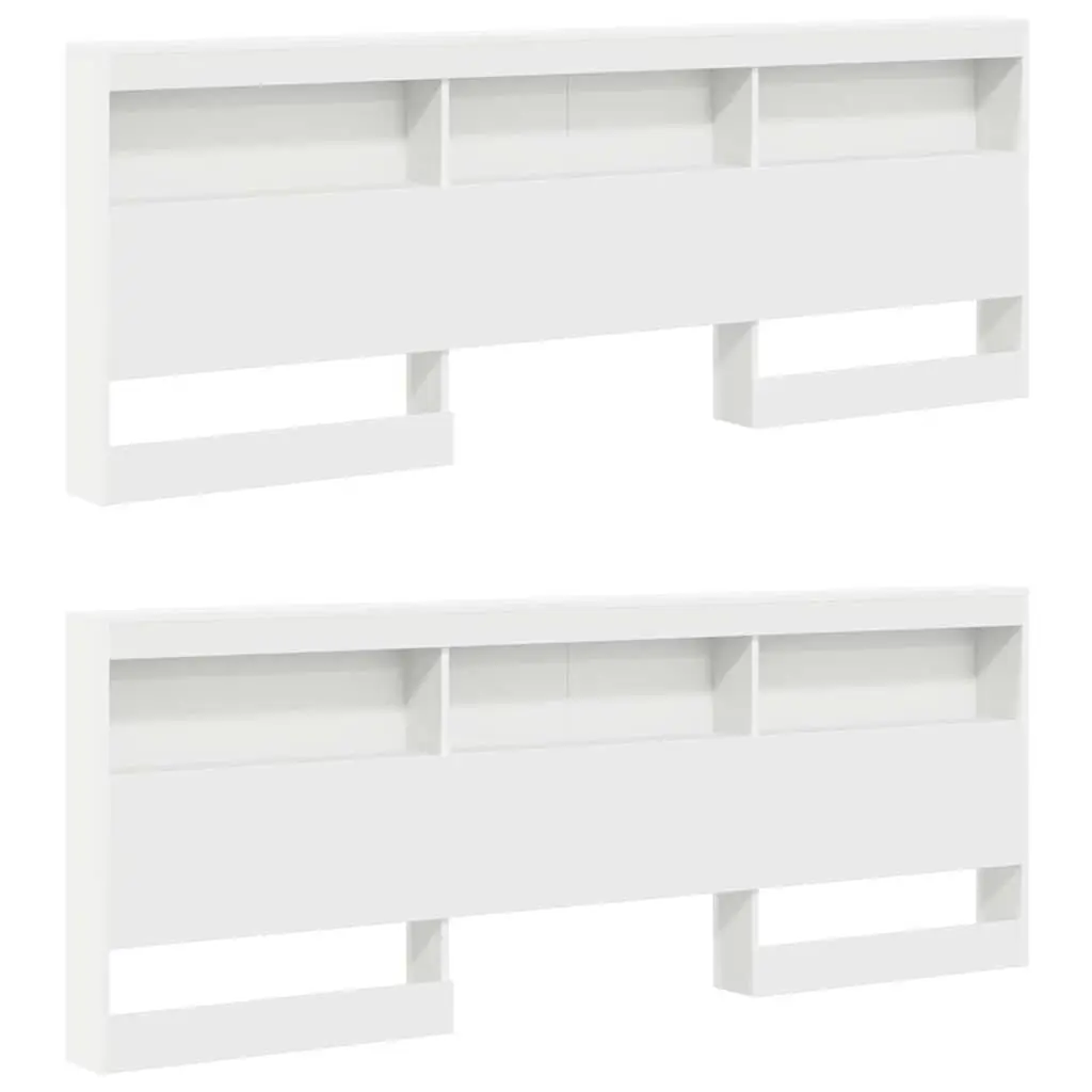 White Bookcase Bed with Headboard 180 x 200 cm