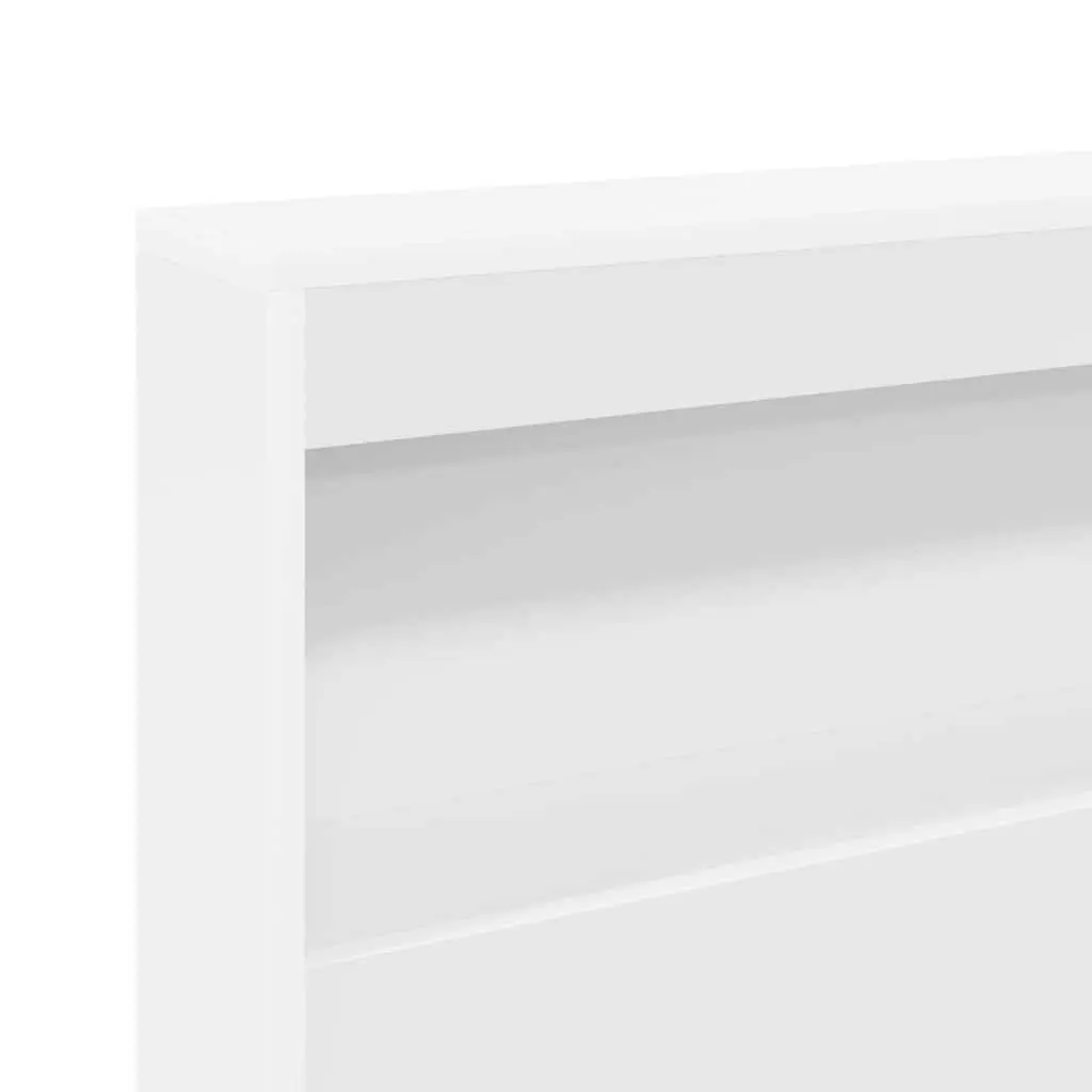 White Bookcase Bed with Headboard 180 x 200 cm