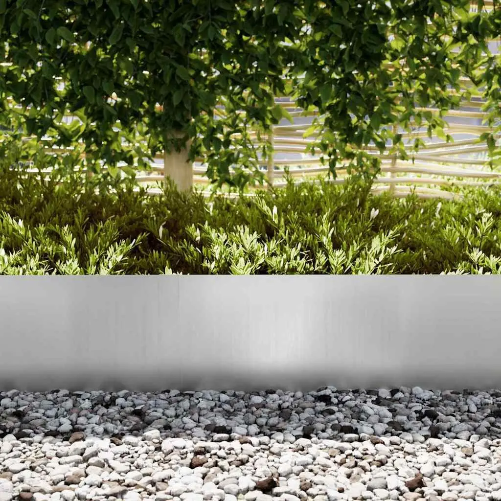 Garden Lawn Edging Galvanised Steel 100cm Silver 30 Piece