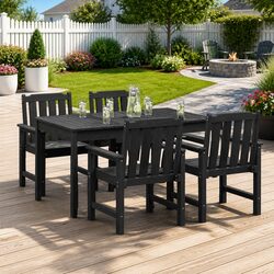 Contemporary Black Outdoor Garden Chair Set of 4