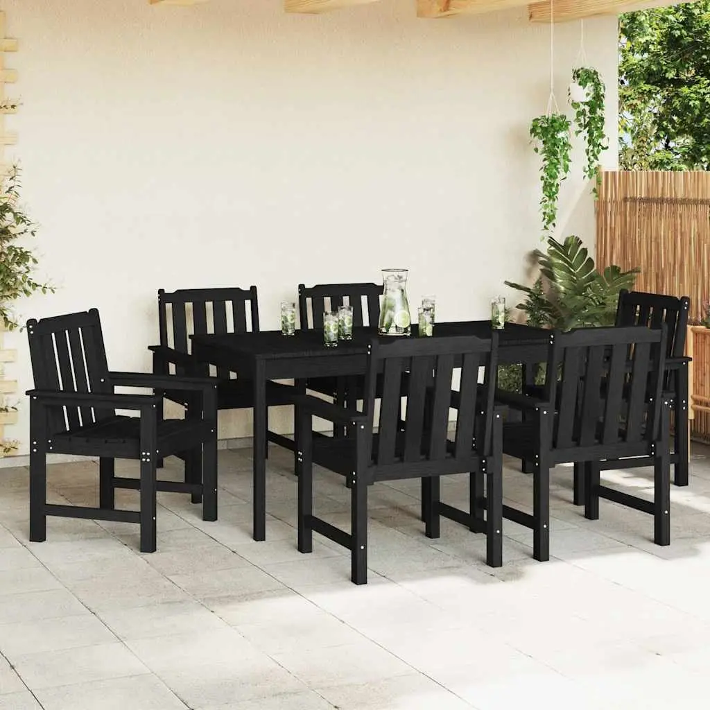 Outdoor Garden Chair Set Polyethylene 65.5x59x88cm Black