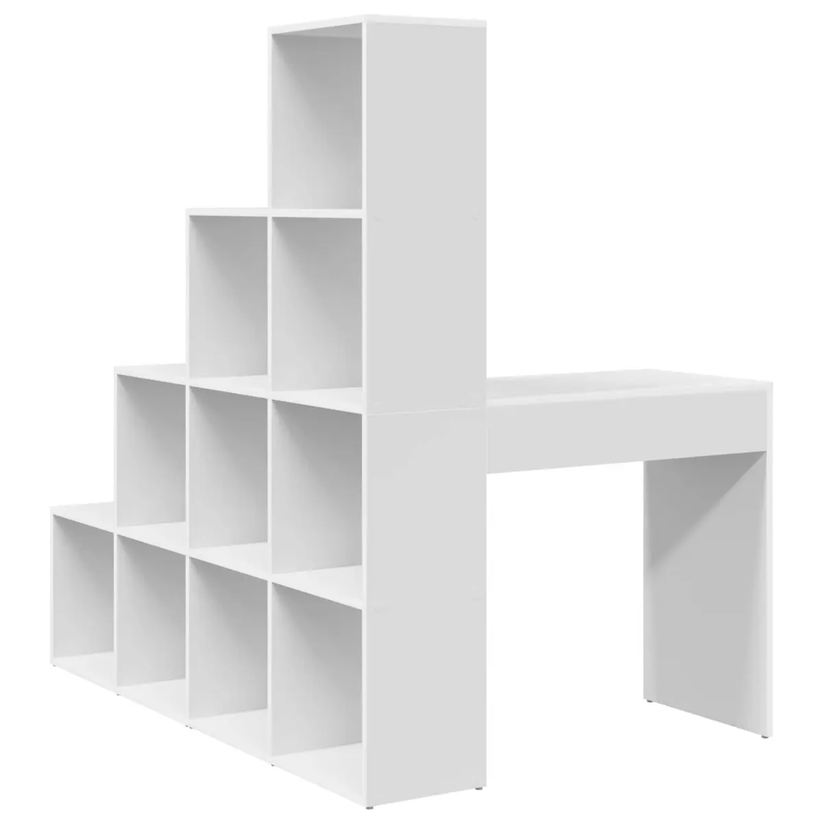 White Corner Desk with Ample Storage Shelves