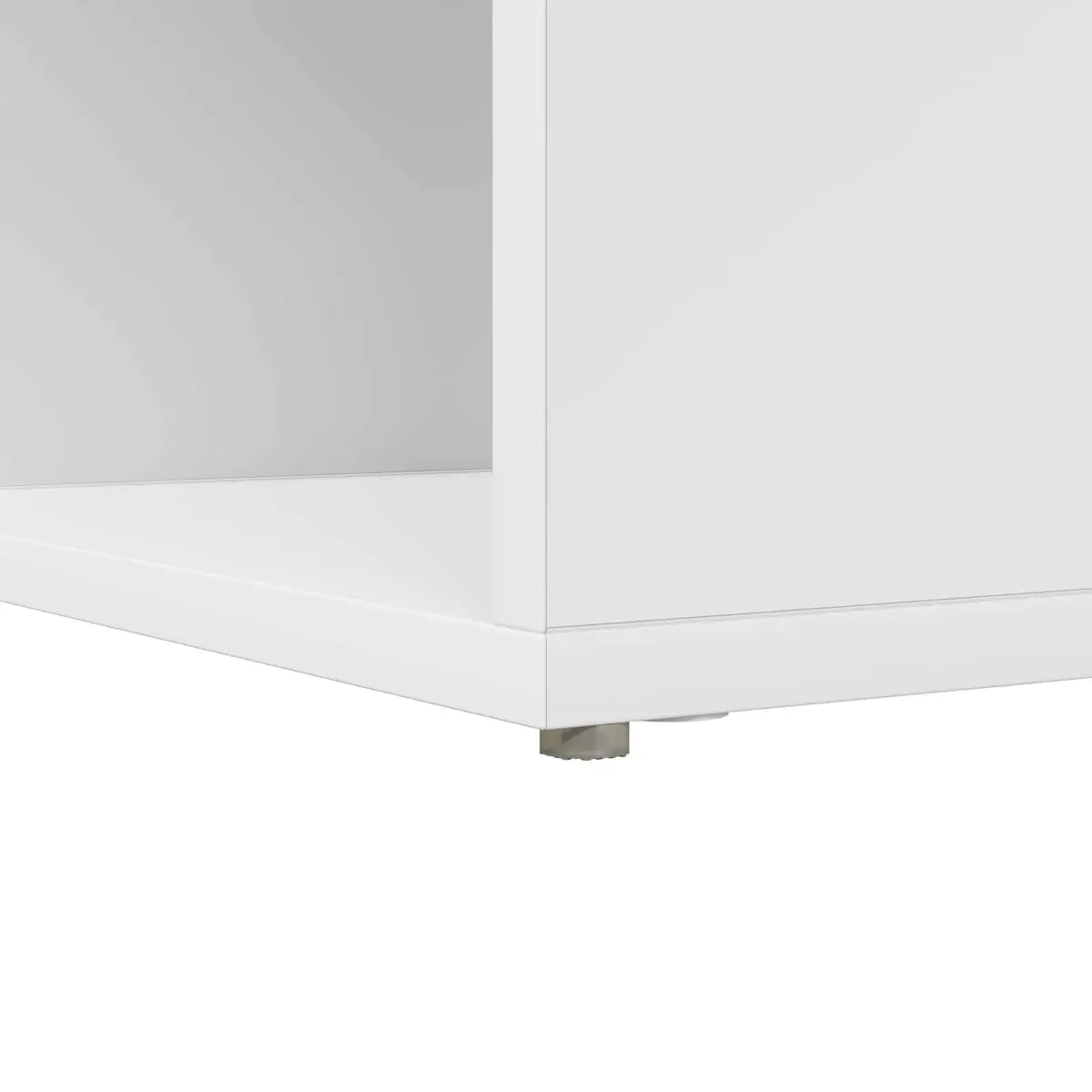 White Corner Desk with Ample Storage Shelves
