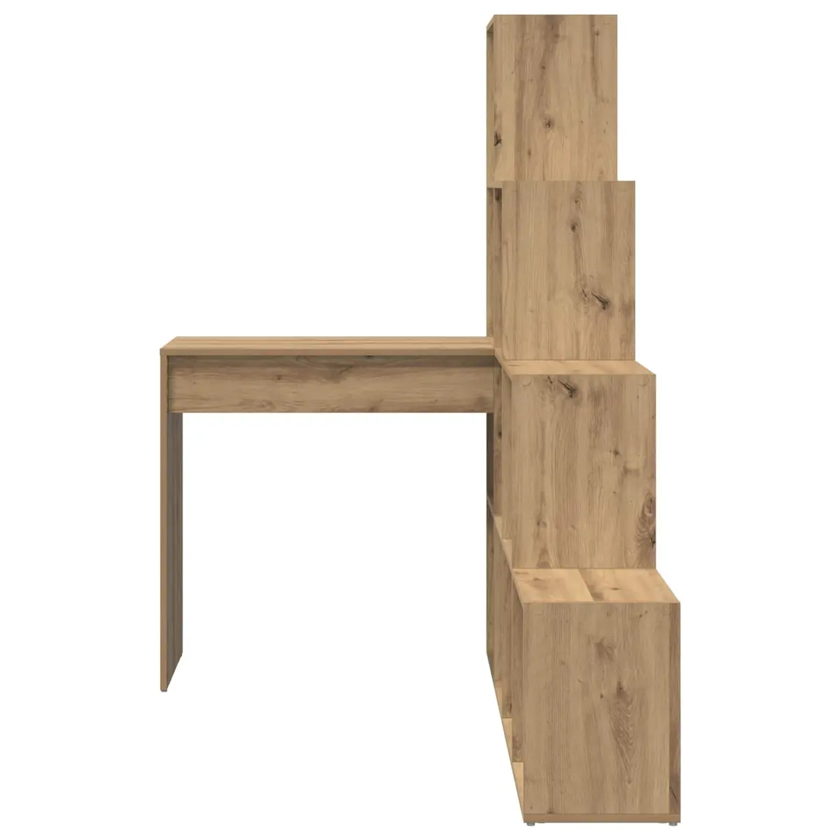 Corner Desk Engineered Wood Brown Home Office Workspace with Storage Shelves