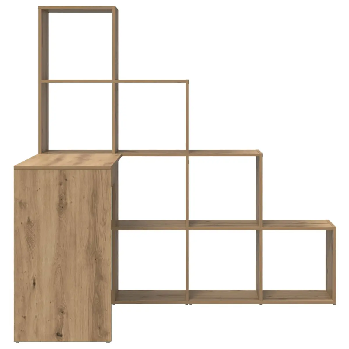 Corner Desk Engineered Wood Brown Home Office Workspace with Storage Shelves