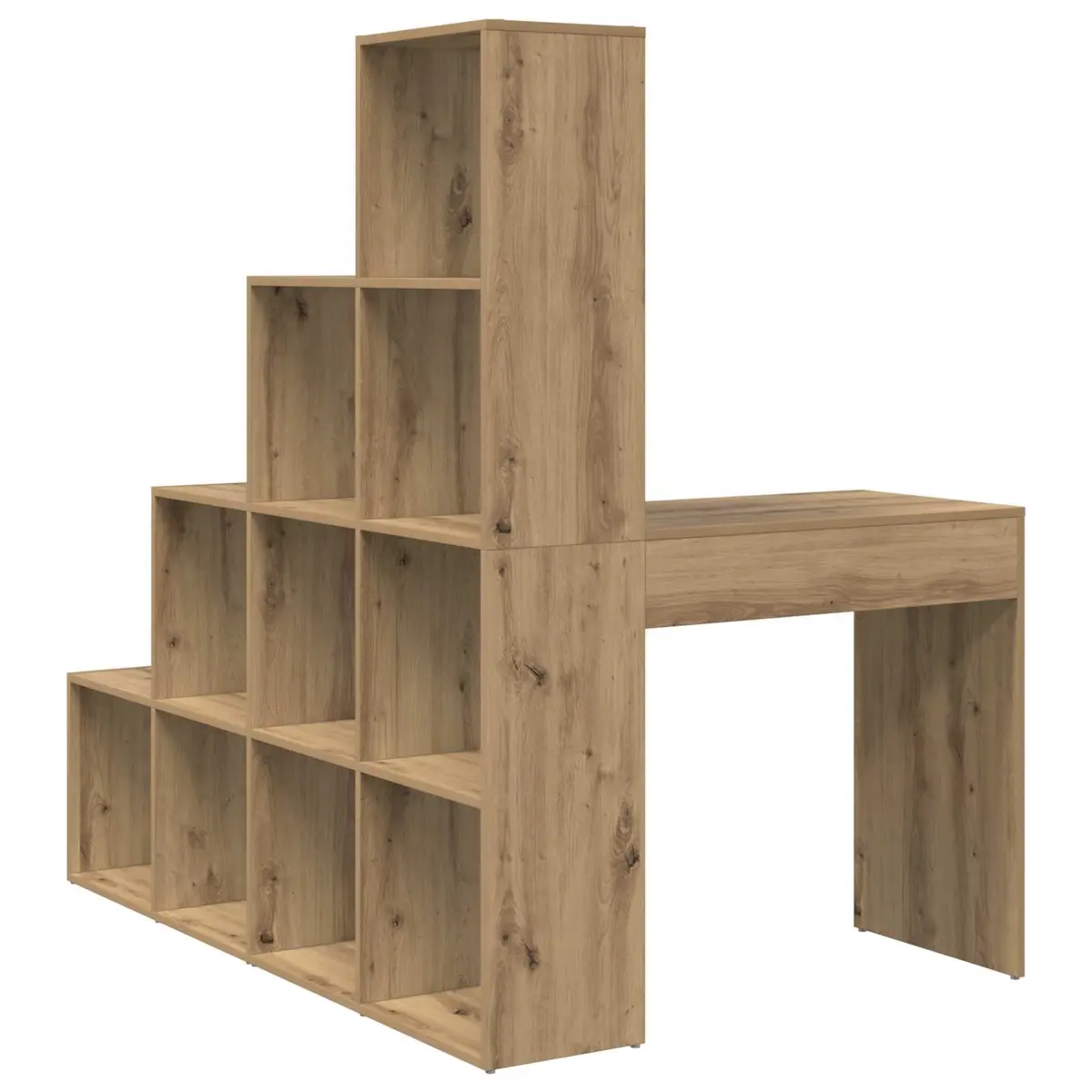 Corner Desk Engineered Wood Brown Home Office Workspace with Storage Shelves