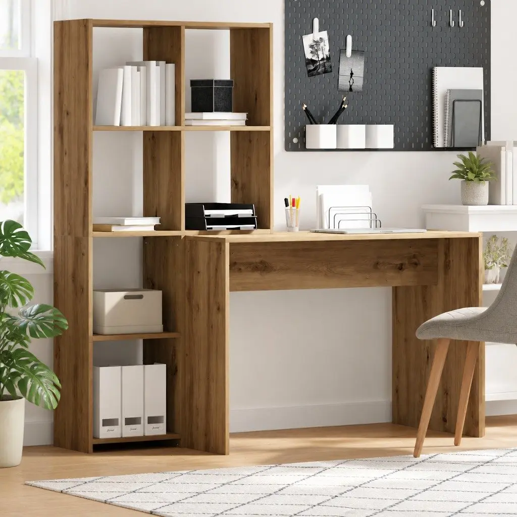Brown Engineered Wood Desk for Workspace