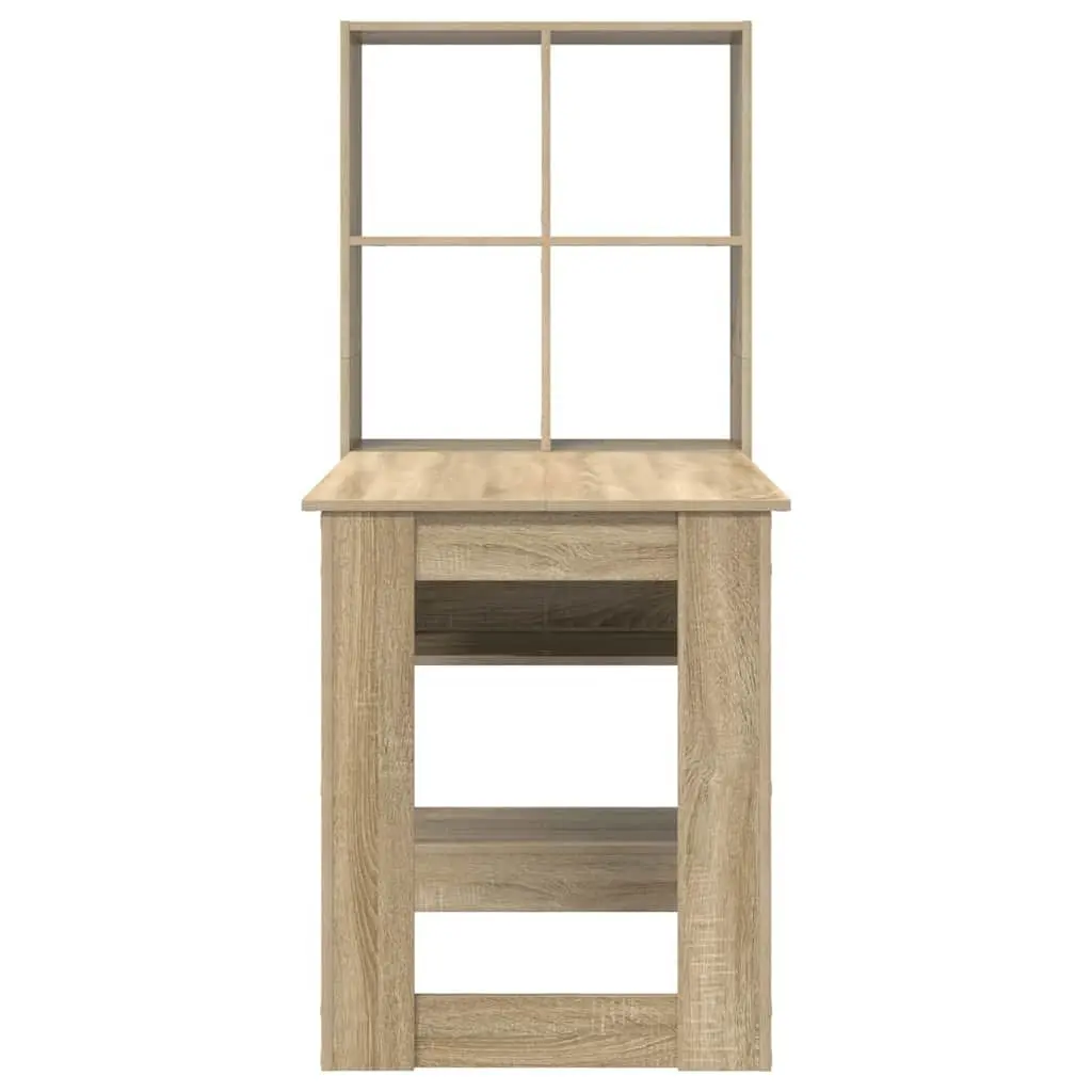 Brown Writing Desk with Shelves for Office Use