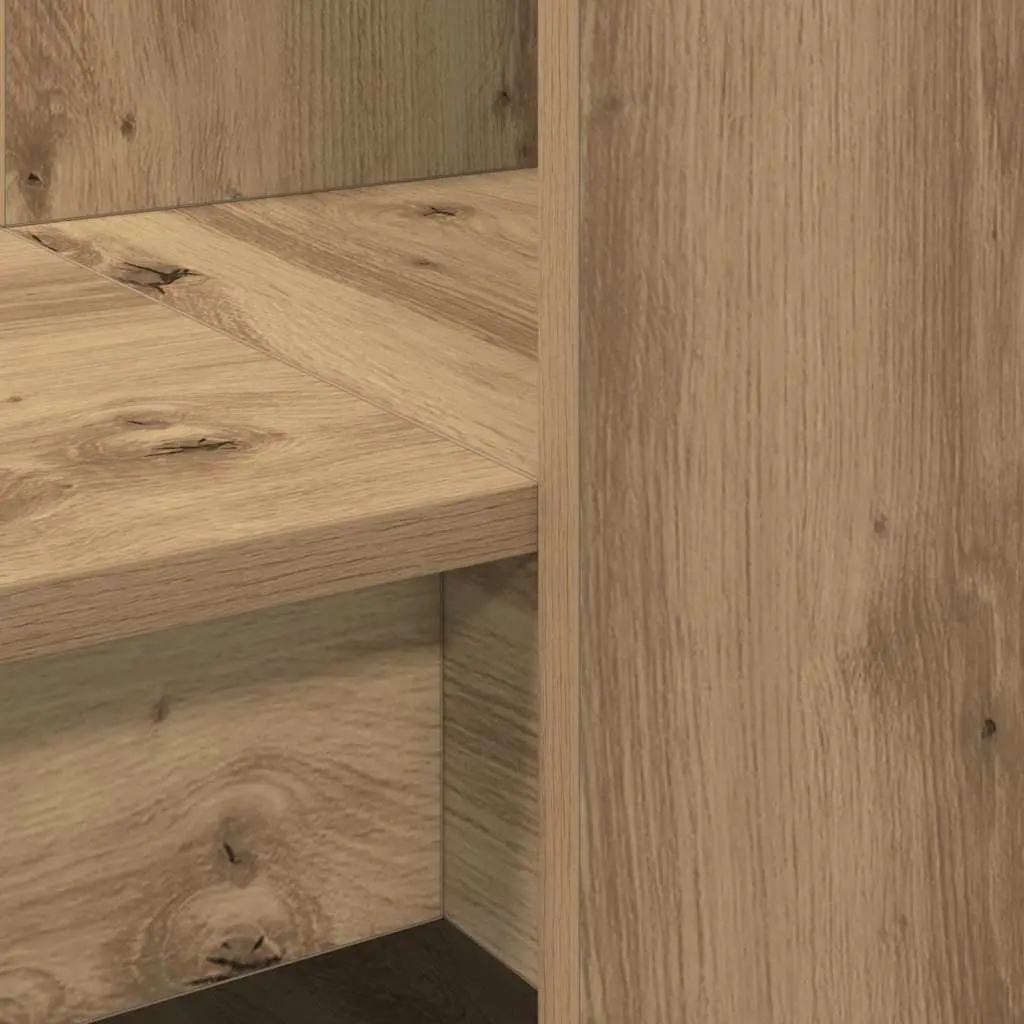 Brown Engineered Wood Writing Desk with Storage Shelves