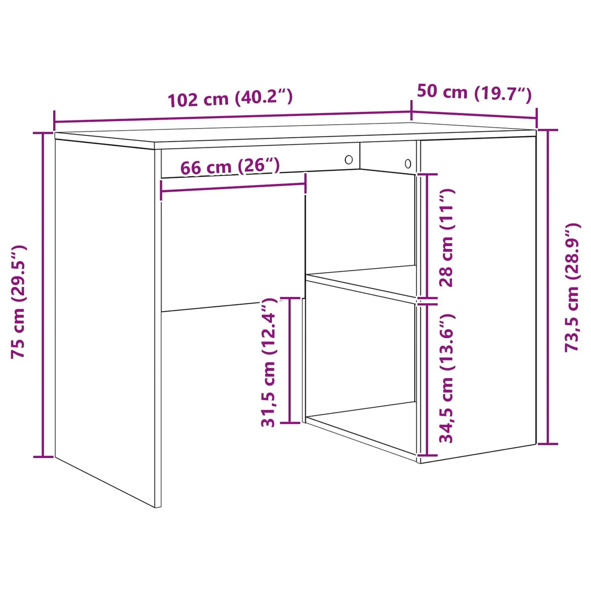 Corner Desk with Drawer White 102 x 88 x 75 cm Modern Office Workstation Storage