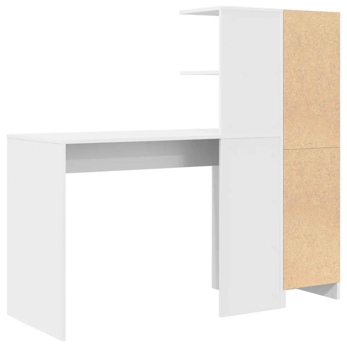 White Desk with Storage Cabinet and Shelves