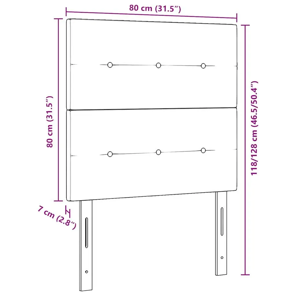 Grey Height-Adjustable Headboard 80cm