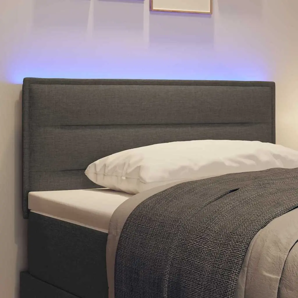 LED Headboard Polyester-covered Foam Pine Wood 100cm Dark Grey