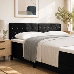 Stylish Black LED Headboard 160 cm with RGB Lighting